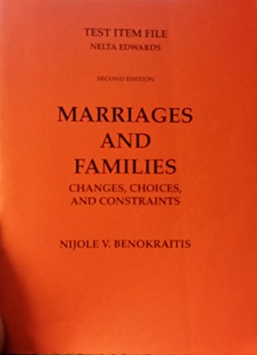 Book Marriages And Families: Test Item File free