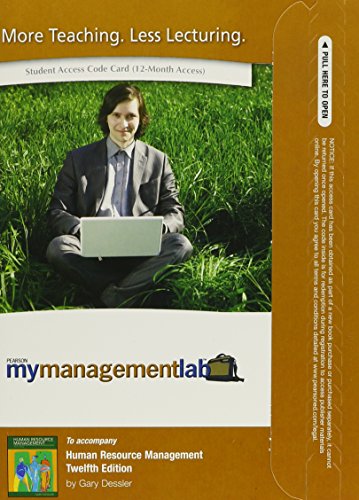 Book Human Resource Management and Mymanagementlab with Pearson Etext Student Access Code Card Package free