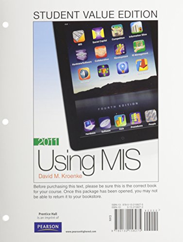 Book Using MIS, Student Value Edition (4th Edition) free