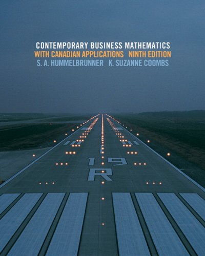 Book Student Solutions Manual for Contemporary Business Mathematics with Canadian Applications free
