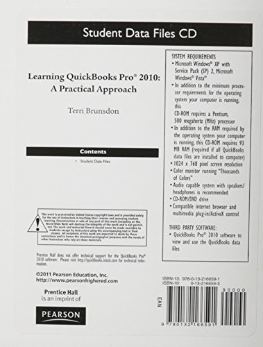 Book Student Cd For Learning Quickbooks 2010 And Quickbooks 2010 Software free