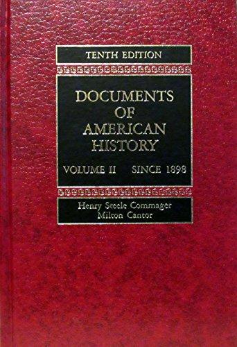 Book Documents of American History Since 1898 Volume II (Documents of American History) free
