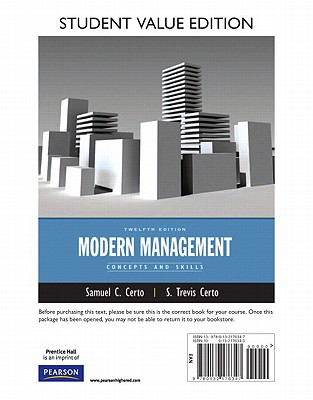 Book Modern Management: Concepts and Skills, Student Value Edition (12th Edition) free
