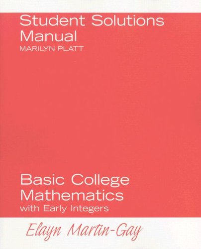 Book Student Solutions Manual  for Basic College Mathematics with Early Integers free