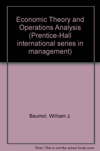 Book Economic theory and operations analysis (Prentice-Hall international series in management) free