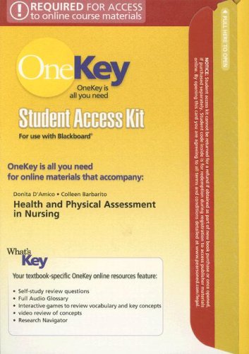 Book Onekey Blackboard With Myphysicalassessmentlab, Student Access Kit, Health & Physical Assessment In Nursing free