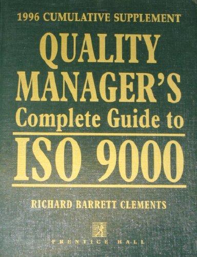 Book Quality Manager's Complete Guide to Iso 9000: 1996 Cumulative Supplement free