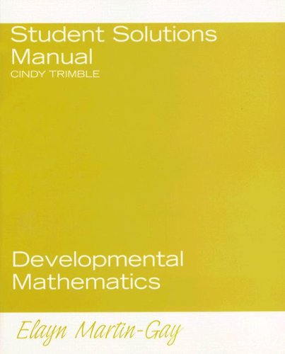 Book Student Solutions Manual for Developmental Mathematics free