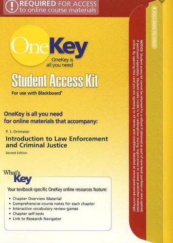 Book Onekey Blackboard, Student Access Kit, Introduction To Law Enforcement And Criminal Justice free