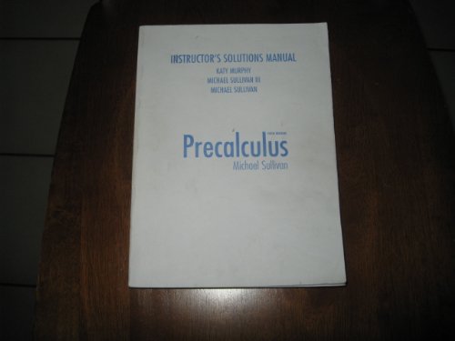 Book Precalculus: Instructor's Solutions Manual (2 Volumes) free