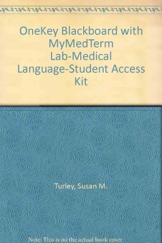Book Onekey Blackboard with Mymedterm Lab-Medical Language-Student Access Kit free