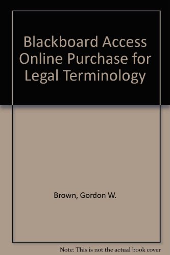 Book Blackboard Access Online Purchase For Legal Terminology free