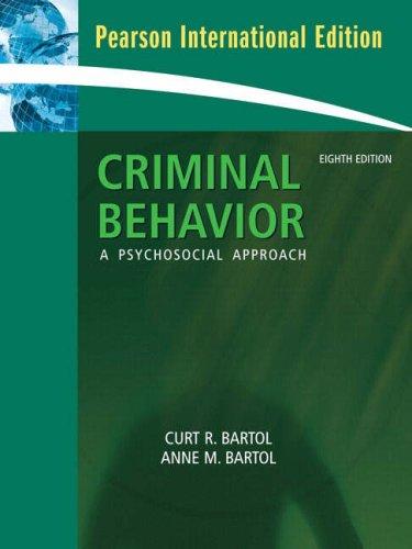 Book Criminal Behavior: A Psychosocial Approach: Pearson International Edition free