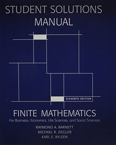 Book FINITE MATH Student Study Pak VP, 11th Edition free