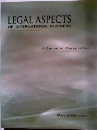Book Legal Aspects of International Business: A Canadian Perspective free