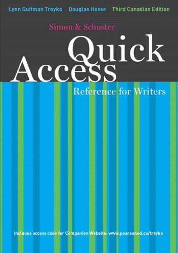 Book Quick Access Reference for Writers, Third Canadian Edition free