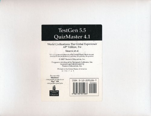Book TestGen 5.5 QuizMaster 4.1 for World Civilizations: The Global Experience AP Edition, 5th Edition free