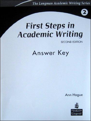 Book First Steps in Academic Writing Answer Key free