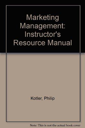 Book Marketing Management: Analysis, Planning, Implementation, and Control, Instructor's Resource Manual free