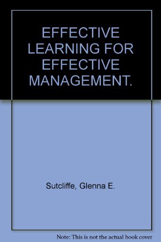 Book Effective Learning For Effective Management free