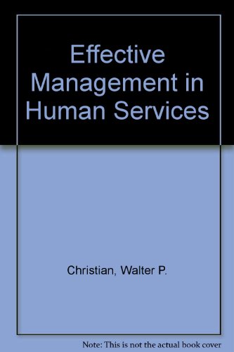 Book Effective Management In Human Services free