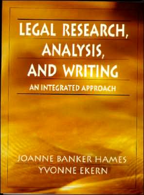 Book Legal Research, Analysis, and Writing: An Integrated Approach free