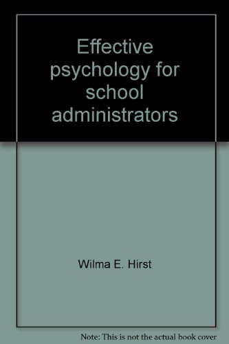 Book Effective Psychology For School Administrators free
