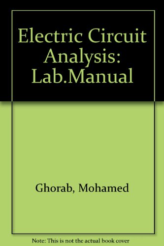Book Electric Circuit Analysis/laboratory Manual free