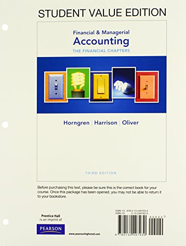 Book Financial & Managerial Accounting: The Financial Chapters: Student Value Edition free