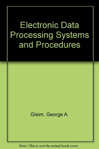 Book Electronic Data Processing Systems And Procedures free