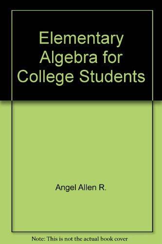 Book Elementary Algebra For College Students free