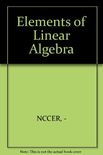 Book Elements of linear algebra free