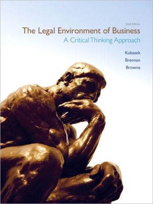 Book The Legal Environment of Business: A Critical Thinking Approach (MyBLawLab Series) free