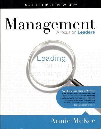 Book Management a Focus on Leaders. Instructor's Rewiew Copy. free