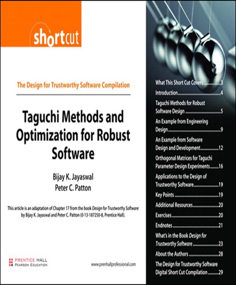 Book Taguchi Methods and Optimization for Robust Software (Digital Short Cut) free