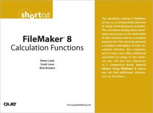 Book FileMaker 8 Calculation Functions (Digital Short Cut) free