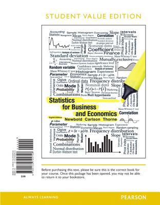 Book Statistics for Business and Economics, Student Value Edition free