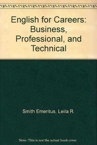 Book English for Careers: Business, Professional, and Technical free