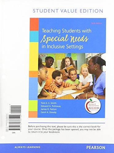 Book Teaching Students With Special Needs In Inclusive Settings, Student Value Edition free