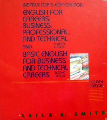 Book Instructors Edition For English Careers: Business Professional And Technical Fourth Edition  And Basic English For Business And Technical Careers Sec free