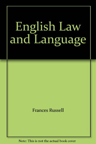 Book English Law and Language free