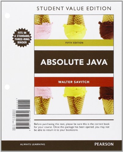 Book Absolute Java, Student Value Edition (5th Edition) free