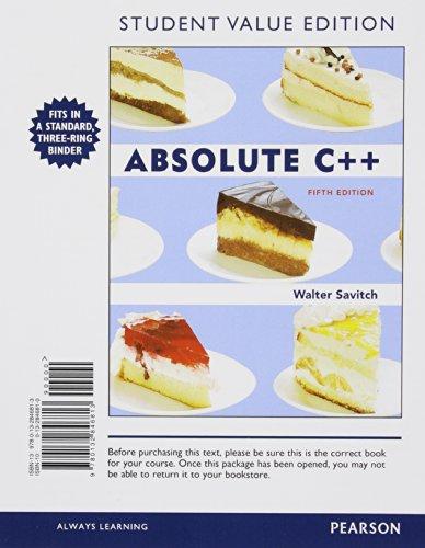 Book Absolute C++, Student Value Edition (5th Edition) free