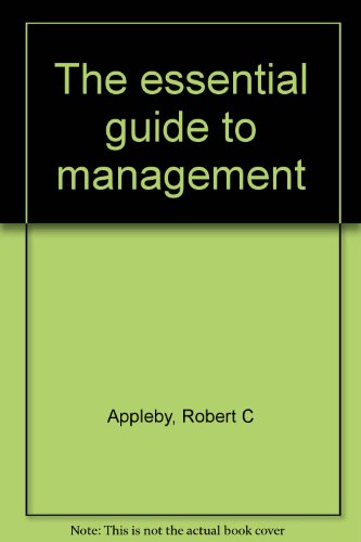 Book The Essential Guide To Management free
