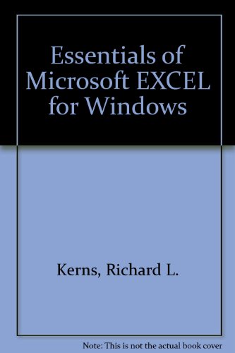 Book Essentials Of Microsoft Excel For Windows free
