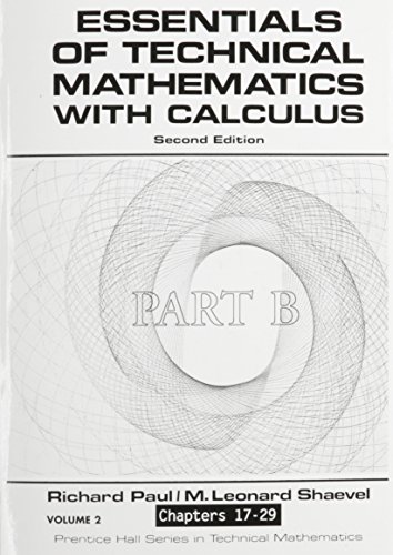 Book Essentials of Technical Mathematics with Calculus free