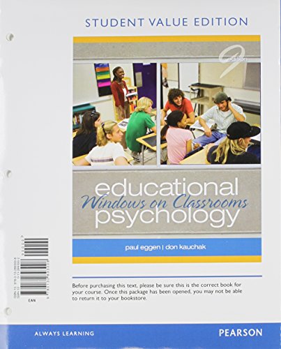 Book Educational Psychology: Windows on Classrooms, Student Value Edition (9th Edition) free