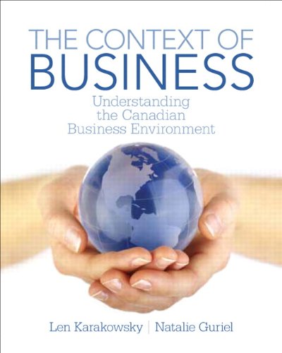 Book Context of Business Understanding the Canadian Business Environment free