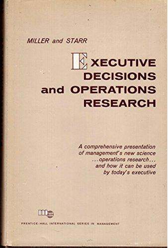 Book Executive decisions and operations research (Prentice-Hall international series in management) free
