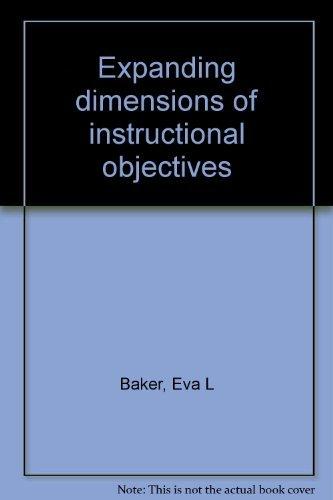 Book Expanding dimensions of instructional objectives free